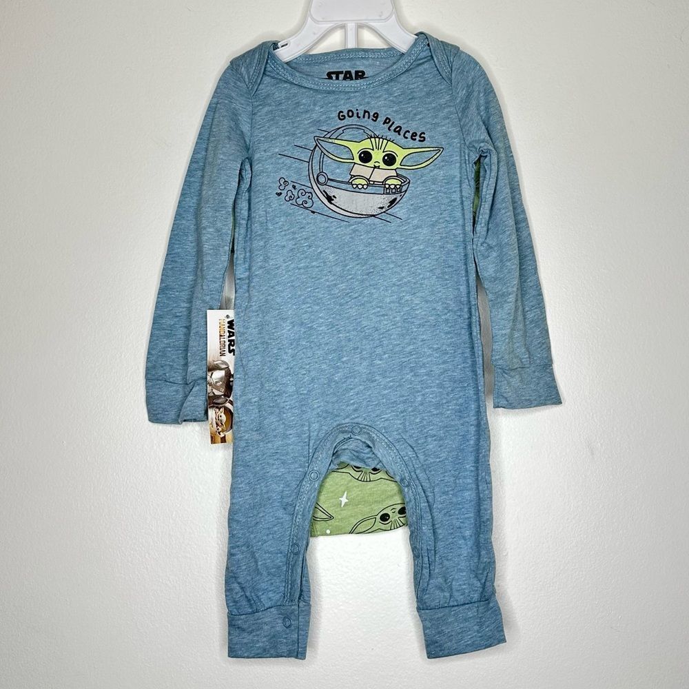 Star Wars Mandalorian Baby Yoda Unisex Baby Onesie Sleeper Set 6-9 months‎